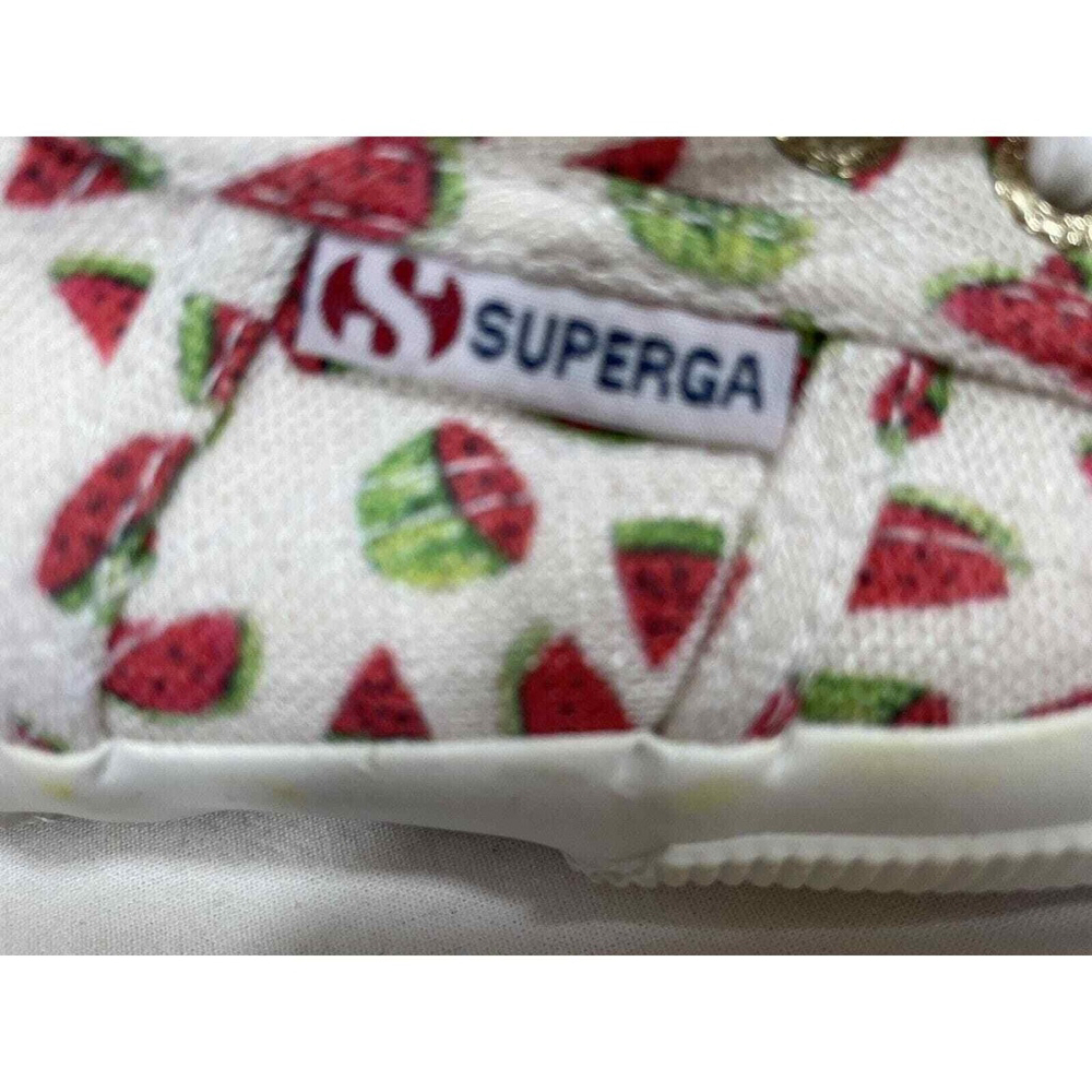 Superga Watermelon Print Low Top Linen Cotton Lace-Up Casual Sneakers Sz 6 - Picture 8 of 9